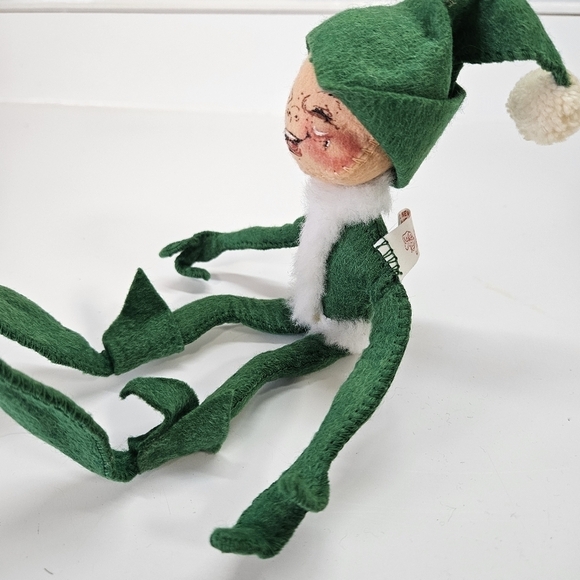 VINTAGE Annalee Mobilitee Green Poseable Elf Doll 1957 Christmas Shelf Sitter - Picture 3 of 6